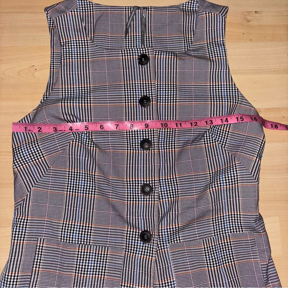 Anthropologie Plaid Mod Vest Small Gray Academia Preppy Collegiate Library Core - Picture 8 of 12